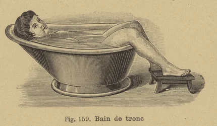 Vrouw die zich baadt